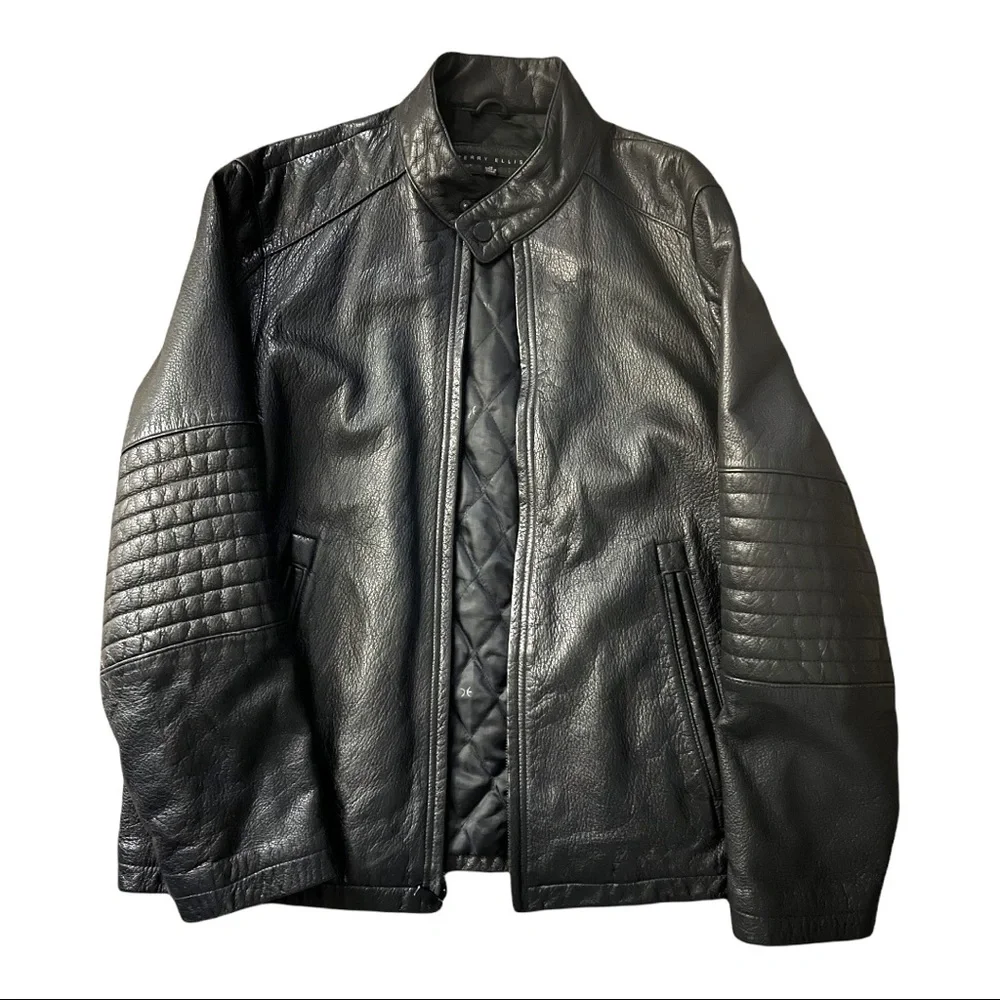 Perry Ellis mens leather jacket - Picture 4 of 5